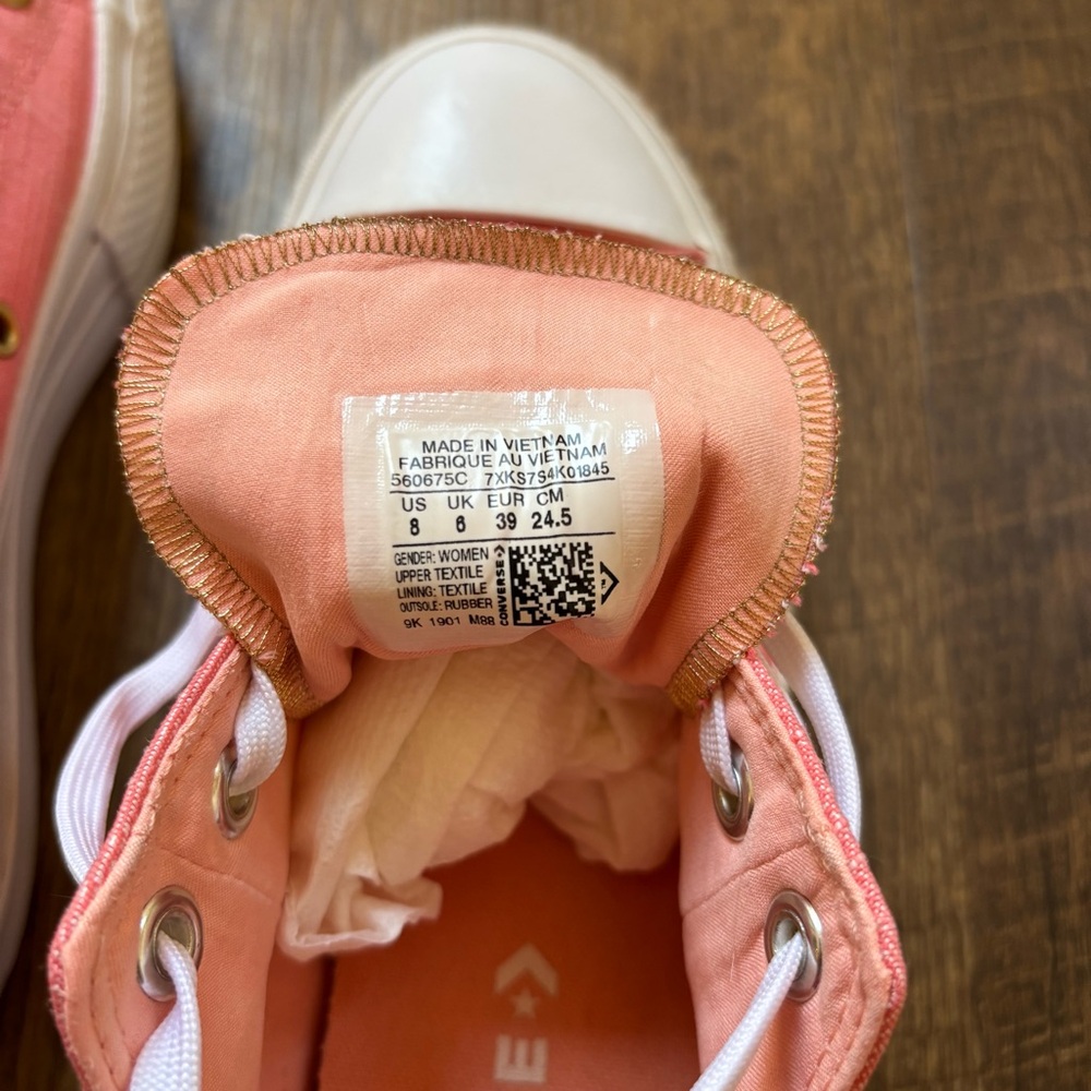 Converse CTAS Ox Lift Platform Canvas Pink Size 8 - Picture 13 of 13